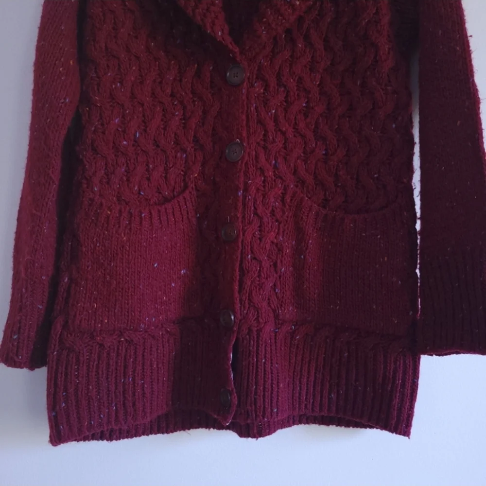 Anthropologie Isabella Sinclair Wool Alpaca Blend Flecked Farfar Cardigan L‎